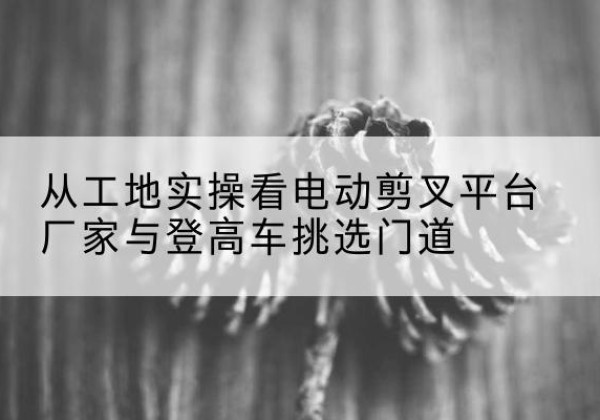 渝北区电动剪叉升降平台厂家-从工地实操看电动剪叉平台厂家与登高车挑选门道